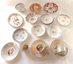 A collection of 18th and 19th C ceramics, to include factories such as New Hall, Spode, Worcester,