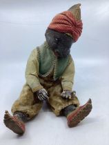 Antique hard  rubber composite musical wind figure doll in Indian attire from 1930s-May be useful