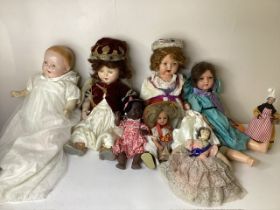 Antique and Vintage German and others dolls to include bisque-Good variety of composition royally
