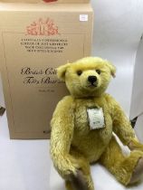 Steiff British Collectors teddy bear 2001 in Brass Mohair 45cm tall, boxed classic quality bear