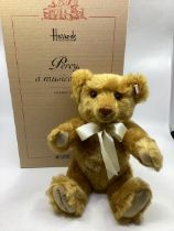 Steiff Harrods Percy Musical blue Danube working music box  Strauss teddy bear  661211 Mohair Ltd