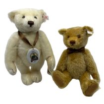 Two Steiff teddies to include: a 1997, 150th Birthday blonde mohair bear reference: 670183 with
