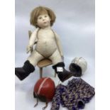 Christine Adams Tiny Tots Vintage cloth prototype doll the first doll she ever to made  ; Ralph 1977