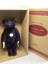 Steiff  reference 406508 Vintage Boxed teddy bear  1909 Replica teddy bear made in 1998 in very dark