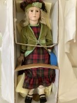 Vintage Telma Dutton Australian doll maker fine 30” porcelain weighty doll in traditional finely