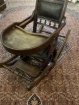 *** to be reoffered 26/3/24 antique sale*** A Victorian metamorphic baby chair in wood, that acts as