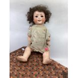 Antique German “ Bonnie Babs “ Bisque Head Heubach doll character baby doll with detailed flirty