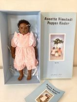 Vintage 1992 Annette Himstedt hard vinyl doll Sanga Puppen Kinder boxed doll USA child in al