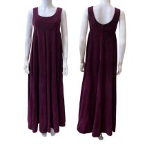 Dyers and Printers label Laura Ashley pinafore dress in a damson cotton pincord.  The empire waist