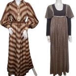 3 vintage maxi dresses to include a 1960s lurex dress by Quad, an early 1960s column dress with
