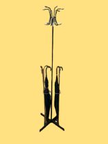 mid-century house and home interest - A free standing atomic sputnik coat stand with umbrella and