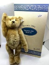 Steiff 1906  replica 1994 Blonde 43cm traditional teddy bear with centre seam, hand stitched nose