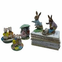A collection of nostalgic ceramics consisting of Beatrix Potter and Kitty MacBride. To include: