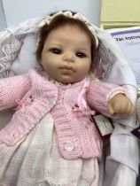 Ashton Drake reborn x3 11” small real touch baby dolls to include Rosie in bassinet, Deshawn in