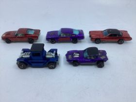 Mattel vintage Hotwheels 5 Vintage toy die cast cars 1960s ; to include a 1967 Python, a 1967