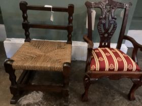 Vintage /Antique good Pair of chairs for a doll or a teddy bear display( toddler child size) one