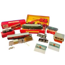 A collection of vintage OO Gauge Hornby Dublo to include a boxed Royal Mail T.P.O Mail Van Set in