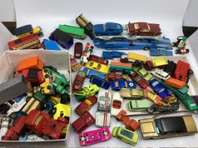 Vintage selection Of Playworn Corgi and dinky type cars etc 1960s and early 1970s vehicles and