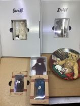 Steiff Vintage Boxed vintage selection of 5  miniature teddy bears to include 1996, 2012., 2010 grey