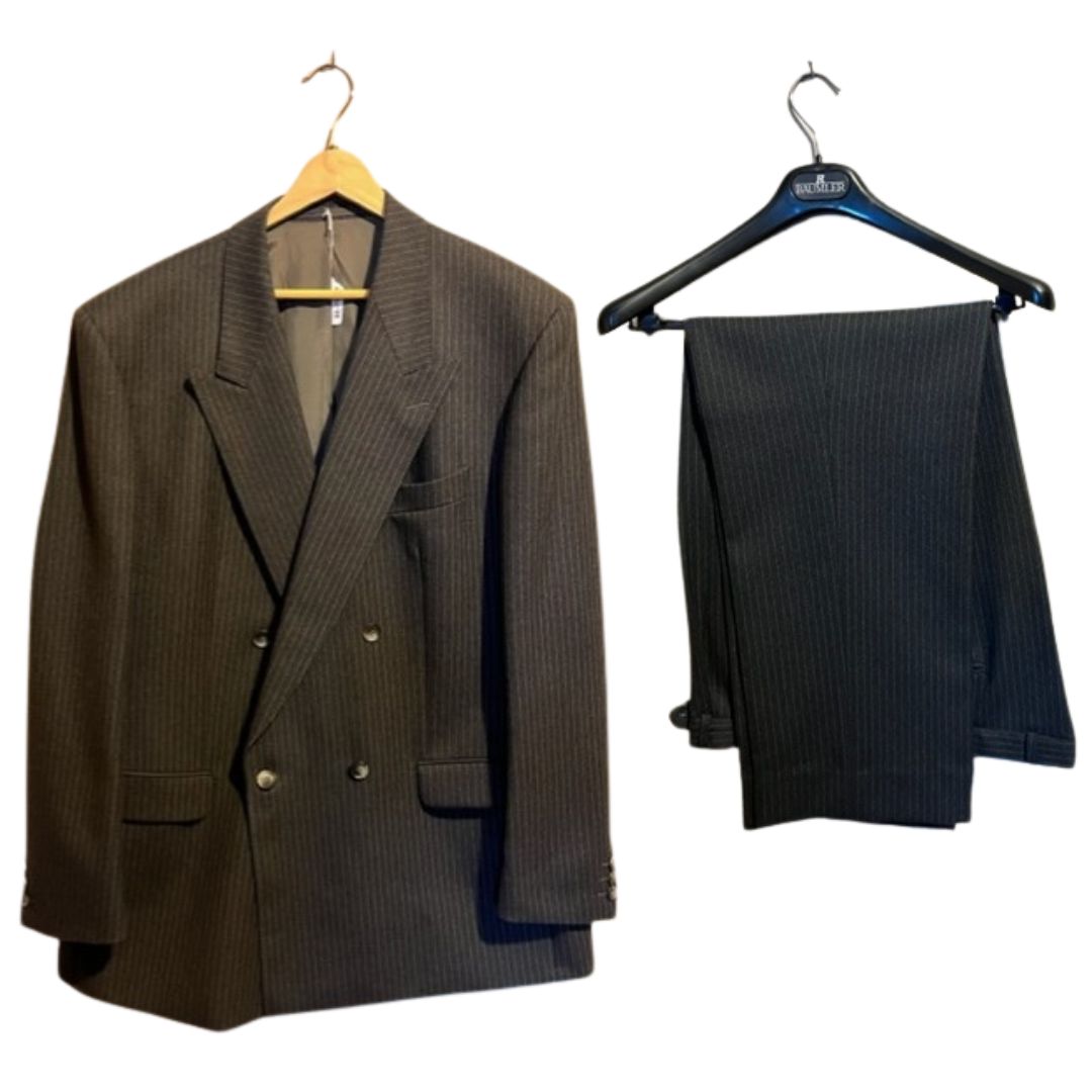 A collection of vintage men's suits circa 1980 to include a Christian Dior Monsieur pin-stripe - Bild 3 aus 6