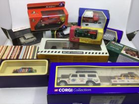 Vintage diecast boxed cars to include a Paul Smith True Brit mini car, further corgi and other