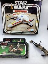 Palitoy Star Wars vintage toys x 2 ;  X Wing fighter craft with worn box, with slight fault to