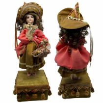 A vintage, unmarked automata musical porcelain doll with fully functional mechanical movements which