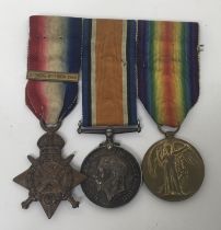 A WW1 1914 Star trio, awarded to 8350 Pte William H. Thompson of the 2/Border Regiment. To included: