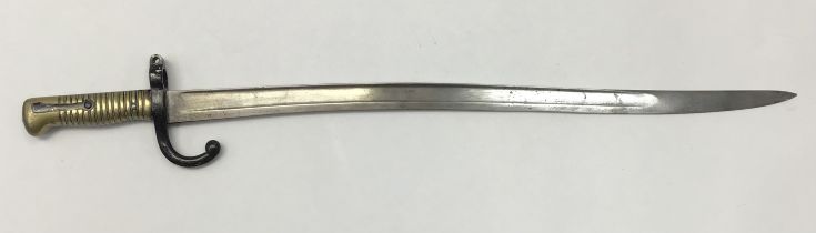 French M1866 ‘Chasspot’ Sabre Bayonet, forward sweeping quillon, proof mark to blade, Blade length