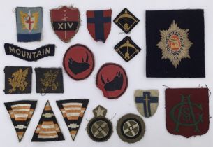 A small collection of WW2 and later British formation patches, plus other examples. To include: an