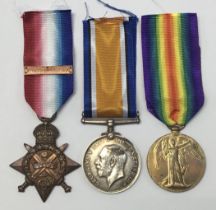 A WW1 1914 Star and ‘Mons’ clasp trio, awarded to 7583 Pte F. Apling of the 2nd Bedfordshire