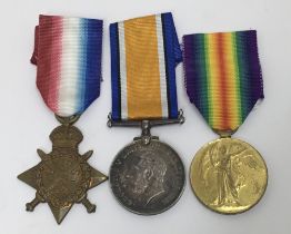 A WW1 1914 Star trio, awarded to 6439 Pte. John H. Camp of the 2nd Dragoon Guards. To include: the