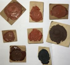 Collection of late Victorian - Edwardian Royal Navy Admiral wax Seals for official documentation,