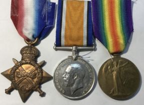 A WW1 1915 Star trio, awarded to Pte Wilfred Johnson of the 1st Coldstream Guards. To include: the