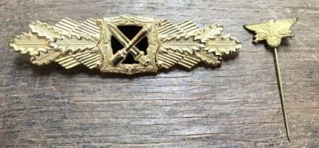 German 1957 Military Gold plated Close Combat Bar from Begdorfer Jewellers (originally cost over £