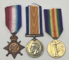 A WW1 1915 Star Officers trio, awarded to Lieutenant, later Captain William A.Morgan of the Army Pay