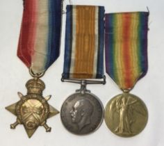 British WW1 Trio to 15095 L/Sgt Sidney Thomas of the 7th Kings Shropshire Light Infantry and