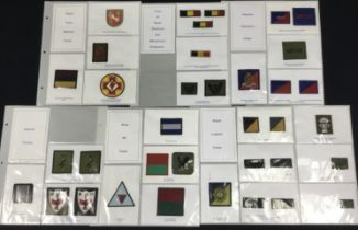 A good selection of modern British regimental patches and flashes. All loosely mounted on paper