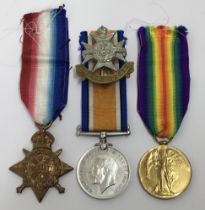 A 1914 Star trio, and bi-metal cap badged, awarded to 3605 Pte Harold Frost of the 2nd Notts & Derby