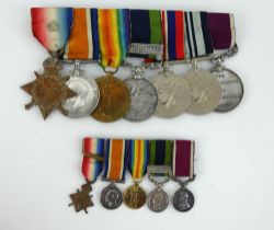 WW1/WW2 medal group including 1919 India medal with Afghanistan clasp & Long Service medal