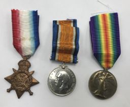 A WW1 1914 Star trio, awarded to 7984 Pte C.Bourne of the 1st Devon Regiment. To include: the 1914