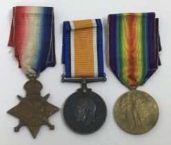 A WW1 1915 Star trio, awarded to 18651 Pte John Lunn of the 2nd Notts & Derby Regiment (Sherwood