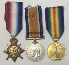 A 1914 Star trio, awarded to S-6071 Pte George Henry Downey of the Army Ordnance Corps. To