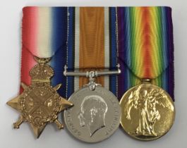 A WW1 1914 Star trio, awarded to 1659 Pte Andrew Sellar of the 1/6 Gordon Highlanders. To include: