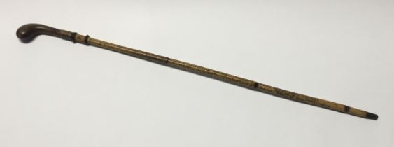 A WW1 era, 1914 dated Sunday stick style walking cane, once used by Captain Ernest Stapley Heming