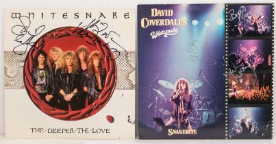 Whitesnake The Deeper the Love UK 12 INCH single Signed by David Coverdale and Adrian Vandenberg