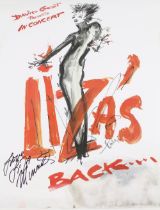 Liza Minelli In concert Signed poster - David Guest Presents - signed in person by Liza bottom