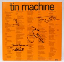 TIN MACHINE - David Bowie -  Original album inner sleeve signed in person by all of the band