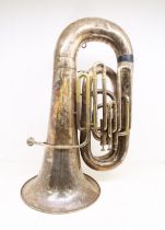 A Joseph Higham of Manchester clear bore, class A tuba, reference 55850, inscribed to horn, tape