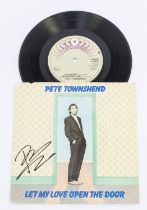 Pete Townshend ( The Who ) Signed 7 inch single record - Let my love Open the Door. Autographed on